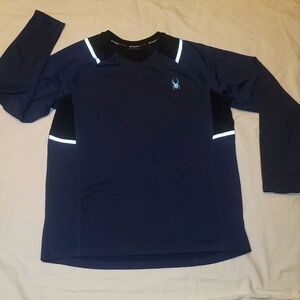 Spyder Pro WB Active Crew Neck Long Sleeve T Shirt Size XL Grey Black